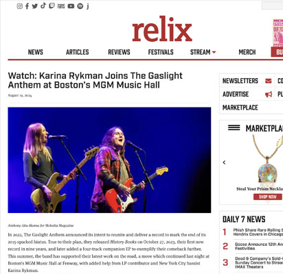 Karina Rykman on Relix Magazine